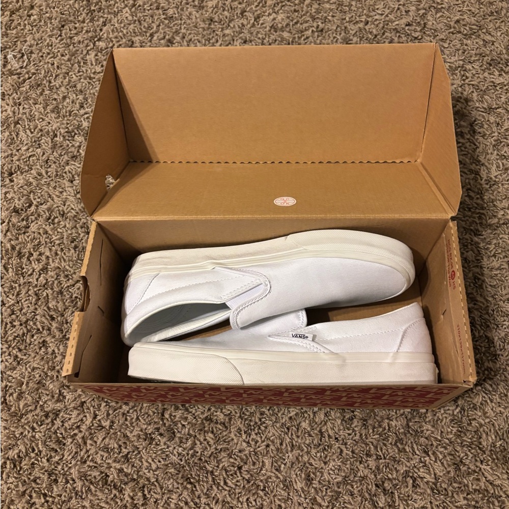 Vans Classic White Slip-On Sneakers